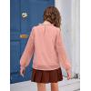 Arshiner Girls Long Sleeve Shirts Chiffon Blouses Swiss Dot Frill Neck Casual Loose Cute Top Tee(Deep Pink)