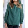 Arshiner Girls Long Sleeve Shirts Chiffon Blouses Swiss Dot Frill Neck Casual Loose Cute Top Tee(Green)