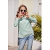 Arshiner Girls Long Sleeve Shirts Chiffon Blouses Swiss Dot Frill Neck Casual Loose Cute Top Tee(Light Green)