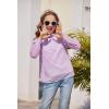 Arshiner Girls Long Sleeve Shirts Chiffon Blouses Swiss Dot Frill Neck Casual Loose Cute Top Tee(Purple)