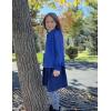 Arshiner Girls Long Sleeve Shirts Chiffon Blouses Swiss Dot Frill Neck Casual Loose Cute Top Tee(Royal Blue 2)