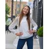 Arshiner Girls Long Sleeve Shirts Chiffon Blouses Swiss Dot Frill Neck Casual Loose Cute Top Tee(White)