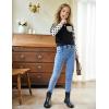 Arshiner Girls Long Sleeve Shirts Color Block Casual Cute Top Tee Blouse with Fashion Pocket(Black/Stripes/Dot)