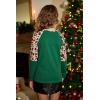 Arshiner Girls Long Sleeve Shirts Color Block Casual Cute Top Tee Blouse with Fashion Pocket(Forest Green/Leopard)