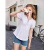 Arshiner Girls Puff Short Sleeve Shirts Pleated Tunic Top Casual V Neck Summer Kids Blouse Tee(White)