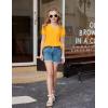 Arshiner Girls Puff Short Sleeve Shirts Pleated Tunic Top Casual V Neck Summer Kids Blouse Tee(Yellow)