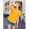 Arshiner Girls Puff Short Sleeve Shirts Pleated Tunic Top Casual V Neck Summer Kids Blouse Tee(Yellow)