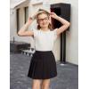 Arshiner Girls Ruffle Short Sleeve Shirts Cute Summer Frill Neck Pleated Textured Blouse Tops(White)
