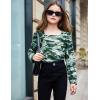 Arshiner Girls Shirt Casual Square Neck Long Sleeve Shirts Fall Winter Tunic Tops For Girls 5-12 Years(Camo)