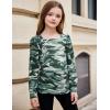 Arshiner Girls Shirt Casual Square Neck Long Sleeve Shirts Fall Winter Tunic Tops For Girls 5-12 Years(Camo)