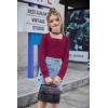 Arshiner Girls Shirt Casual Square Neck Long Sleeve Shirts Fall Winter Tunic Tops For Girls 5-12 Years(Maroon)
