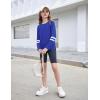 Arshiner Girls Shirts Cotton Casual Basic Long Sleeve Crewneck Color Block Tunic Tee Tops Blouse(Dark Brown)