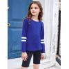 Arshiner Girls Shirts Cotton Casual Basic Long Sleeve Crewneck Color Block Tunic Tee Tops Blouse(Dark Brown)