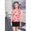 Arshiner Girls Shirts Mesh Puff Short Sleeves Blouse Crewneck Cute Print Summer Kids Tee Tops(Cute Heart)