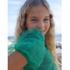 Arshiner Girls Shirts Mesh Puff Short Sleeves Blouse Crewneck Cute Print Summer Kids Tee Tops(Green)
