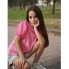 Arshiner Girls Shirts Mesh Puff Short Sleeves Blouse Crewneck Cute Print Summer Kids Tee Tops(Hot Pink)