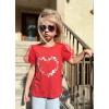 Arshiner Girls Shirts Mesh Puff Short Sleeves Blouse Crewneck Cute Print Summer Kids Tee Tops(Love Heart)