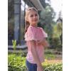 Arshiner Girls Shirts Mesh Puff Short Sleeves Blouse Crewneck Cute Print Summer Kids Tee Tops(Pink Gradient)