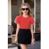 Arshiner Girls Shirts Mesh Puff Short Sleeves Blouse Crewneck Cute Print Summer Kids Tee Tops(Red)