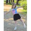 Arshiner Girls Shirts Mesh Puff Short Sleeves Blouse Crewneck Cute Print Summer Kids Tee Tops(Tie Dye Happy)
