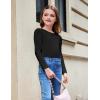 Arshiner Girls Shirts Puff Long Sleeve Shirts Casual Crewneck Tops Tunic Blouse(Black)