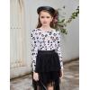 Arshiner Girls Shirts Puff Long Sleeve Shirts Casual Crewneck Tops Tunic Blouse(Leopard White)