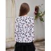 Arshiner Girls Shirts Puff Long Sleeve Shirts Casual Crewneck Tops Tunic Blouse(Leopard White)