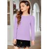 Arshiner Girls Shirts Puff Long Sleeve Shirts Casual Crewneck Tops Tunic Blouse(Lilac)