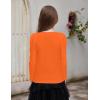 Arshiner Girls Shirts Puff Long Sleeve Shirts Casual Crewneck Tops Tunic Blouse(Orange)