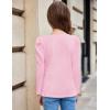 Arshiner Girls Shirts Puff Long Sleeve Shirts Casual Crewneck Tops Tunic Blouse(Pink)