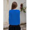 Arshiner Girls Shirts Puff Long Sleeve Shirts Casual Crewneck Tops Tunic Blouse(Royal Blue)