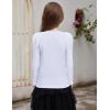 Arshiner Girls Shirts Puff Long Sleeve Shirts Casual Crewneck Tops Tunic Blouse(White)