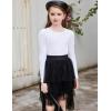 Arshiner Girls Shirts Puff Long Sleeve Shirts Casual Crewneck Tops Tunic Blouse(White)