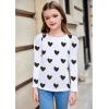 Arshiner Girls Shirts Puff Long Sleeve Shirts Casual Crewneck Tops Tunic Blouse(White Heart)
