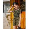 Arshiner Girls Shirts Ruffle Short Sleeve Summer Cute Casual Crewneck Tops Blouse Tee(Camo)