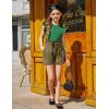 Arshiner Girls Shirts Ruffle Short Sleeve Summer Cute Casual Crewneck Tops Blouse Tee(Green)