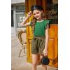 Arshiner Girls Shirts Ruffle Short Sleeve Summer Cute Casual Crewneck Tops Blouse Tee(Green)