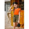 Arshiner Girls Shirts Ruffle Short Sleeve Summer Cute Casual Crewneck Tops Blouse Tee(Orange)