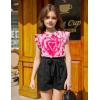 Arshiner Girls Shirts Ruffle Short Sleeve Summer Cute Casual Crewneck Tops Blouse Tee(Tie Dye Heart)