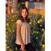 Arshiner Girls Shirts Short Sleeve Square Neck Summer Lace Openwork Pleated Tops Blouse Tunic(Light Pink)