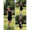 Arshiner Girls Short Set 2 Piece Summer Boho Clothes Tie-Back Puff Sleeve Top and Shorts with Pockets for 5-14 Years(Black)