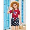 Arshiner Girls Short Sets 2 Pieces Outfits Short Sleeve Tie Knot T-Shirts and Casual Shorts With Pockets Cute Clothes Sets(American Flag)