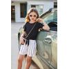 Arshiner Girls Short Sets 2 Pieces Outfits Short Sleeve Tie Knot T-Shirts and Casual Shorts With Pockets Cute Clothes Sets(Black and White)