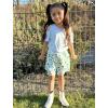 Arshiner Girls Short Sets 2 Pieces Outfits Short Sleeve Tie Knot T-Shirts and Casual Shorts With Pockets Cute Clothes Sets(Blue Floral Print)