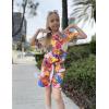 Arshiner Girls Short Sets 2 Pieces Outfits Short Sleeve Tie Knot T-Shirts and Casual Shorts With Pockets Cute Clothes Sets(Hawaiian)