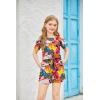 Arshiner Girls Short Sets 2 Pieces Outfits Short Sleeve Tie Knot T-Shirts and Casual Shorts With Pockets Cute Clothes Sets(Hawaiian)