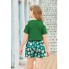 Arshiner Girls Short Sets 2 Pieces Outfits Short Sleeve Tie Knot T-Shirts and Casual Shorts With Pockets Cute Clothes Sets(Shamrock)