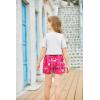 Arshiner Girls Short Sets 2 Pieces Outfits Short Sleeve Tie Knot T-Shirts and Casual Shorts With Pockets Cute Clothes Sets(White Butterfly Print)