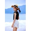 Arshiner Girls Shorts Sets 2 Pieces Outfits Twist Front Ruffle Sleeve T-Shirts and Shorts With Pockets Cute Clothes Sets(Black and White)