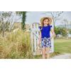 Arshiner Girls Shorts Sets 2 Pieces Outfits Twist Front Ruffle Sleeve T-Shirts and Shorts With Pockets Cute Clothes Sets(Blue)